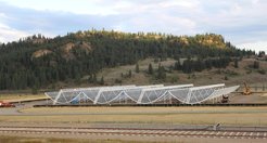The Canadian Hydrogen Intensity Mapping Experiment (CHIME) is an interferometric radio telescope at the Dominion Radio Astrophysical Observatory in British Columbia, Canada, which consists of four antennas consisting of 100 x 20 metre cylindrical parabolic reflectors.