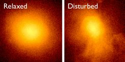 Two mock images of galaxy clusters in X-rays, as examples for a relaxed and a disturbed cluster (spatially well-resolved).